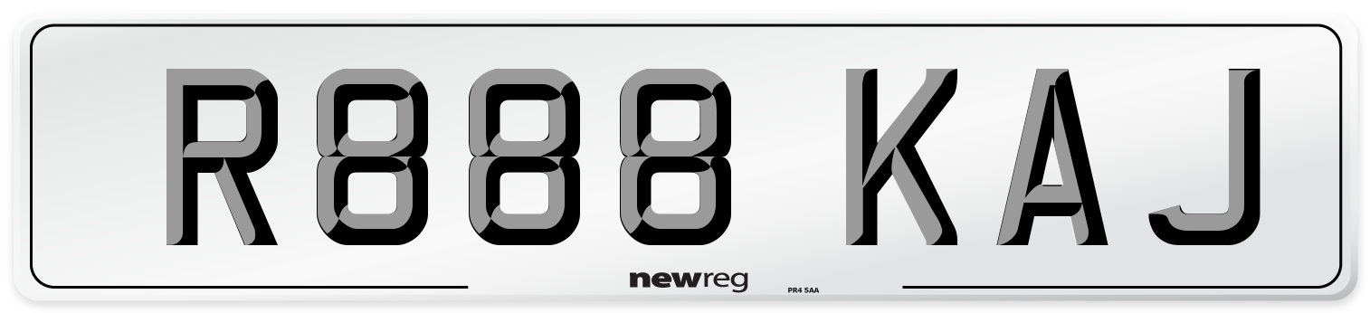 R888 KAJ Number Plate from New Reg